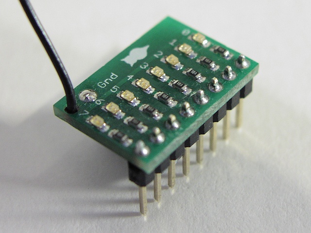 The topside of the LED 8 board