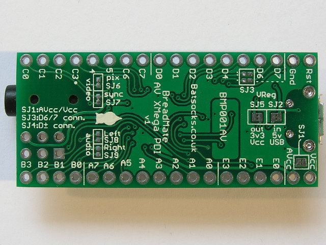 The underside of the AV XMega PDI board (v1b)