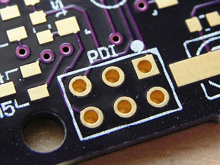 Atmel PDI header on PCB